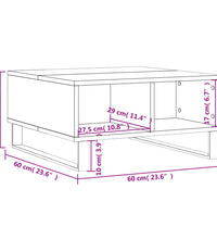 Couchtisch Grau Sonoma 60x60x30 cm Holzwerkstoff