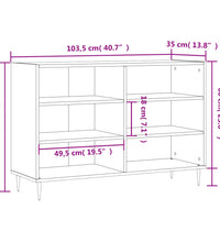 Sideboard Schwarz 103,5x35x70 cm Holzwerkstoff