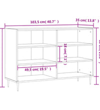 Sideboard Grau Sonoma 103,5x35x70 cm Holzwerkstoff