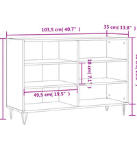 Sideboard Schwarz 103,5x35x70 cm Holzwerkstoff