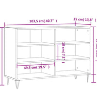 Sideboard Betongrau 103,5x35x70 cm Holzwerkstoff