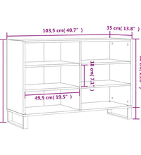 Sideboard Weiß 103,5x35x70 cm Holzwerkstoff