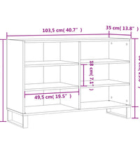 Sideboard Schwarz 103,5x35x70 cm Holzwerkstoff