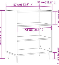 Sideboard Schwarz 57x35x70 cm Holzwerkstoff