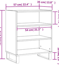 Sideboard Hochglanz-Weiß 57x35x70 cm Holzwerkstoff