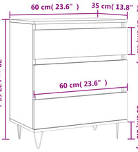 Sideboard Schwarz 60x35x70 cm Holzwerkstoff