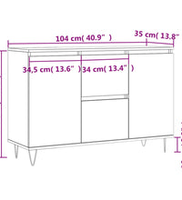 Sideboard Räuchereiche 104x35x70 cm Holzwerkstoff