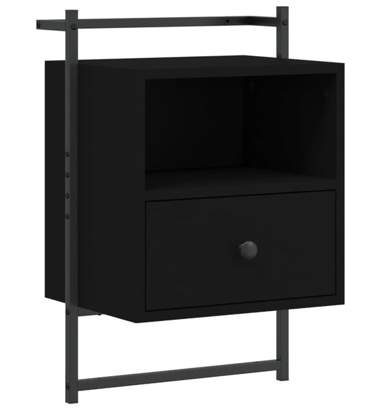 Wand-Nachttisch Schwarz 40x30x61 cm Holzwerkstoff