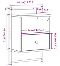 Wand-Nachttisch Schwarz 40x30x61 cm Holzwerkstoff