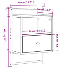 Wand-Nachttisch Räuchereiche 40x30x61 cm Holzwerkstoff