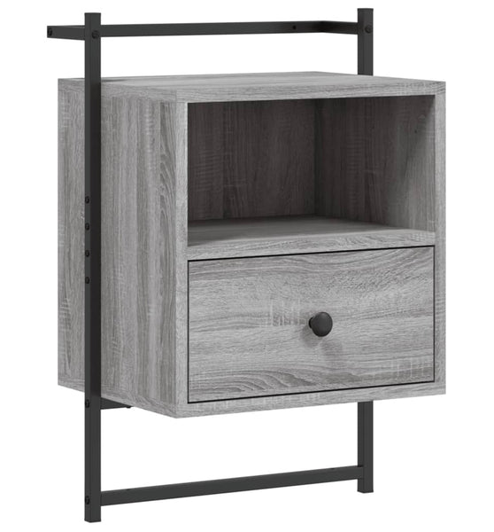 Wand-Nachttisch Grau Sonoma 40x30x61 cm Holzwerkstoff