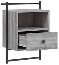 Wand-Nachttische 2 Stk. Grau Sonoma 40x30x61 cm Holzwerkstoff