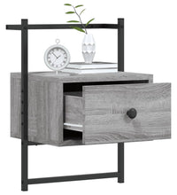 Wand-Nachttische 2 Stk. Grau Sonoma 35x30x51 cm Holzwerkstoff