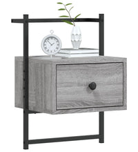 Wand-Nachttische 2 Stk. Grau Sonoma 35x30x51 cm Holzwerkstoff