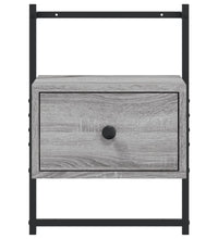 Wand-Nachttische 2 Stk. Grau Sonoma 35x30x51 cm Holzwerkstoff