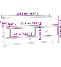 TV-Wandschrank Sonoma-Eiche 100,5x30x51 cm Holzwerkstoff