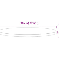 Tischplatte Ø70x2,5 cm Rund Massivholz Buche