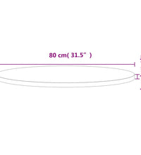 Tischplatte Ø80x2,5 cm Rund Massivholz Buche