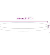Tischplatte Ø80x4 cm Rund Massivholz Buche