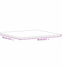 Tischplatte 80x80x1,5 cm Quadratisch Massivholz Buche