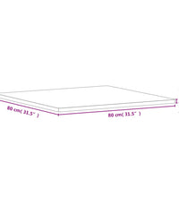 Tischplatte 80x80x2,5 cm Quadratisch Massivholz Buche