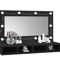 Spiegelschrank mit LED Schwarz 90x31,5x62 cm