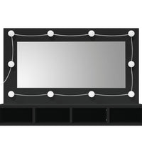 Spiegelschrank mit LED Schwarz 90x31,5x62 cm