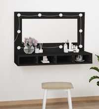 Spiegelschrank mit LED Schwarz 90x31,5x62 cm