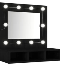 Spiegelschrank mit LED Schwarz 60x31,5x62 cm
