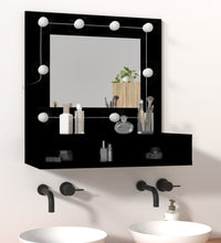 Spiegelschrank mit LED Schwarz 60x31,5x62 cm
