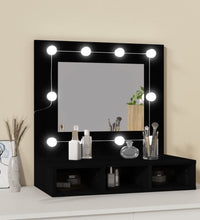Spiegelschrank mit LED Schwarz 60x31,5x62 cm