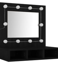 Spiegelschrank mit LED Schwarz 60x31,5x62 cm
