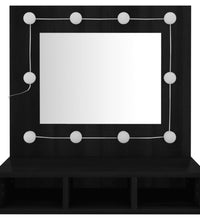 Spiegelschrank mit LED Schwarz 60x31,5x62 cm