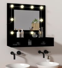 Spiegelschrank mit LED Schwarz 60x31,5x62 cm