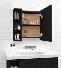 Spiegelschrank mit LED Schwarz 70x16,5x60 cm