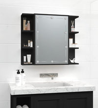 Spiegelschrank mit LED Schwarz 70x16,5x60 cm