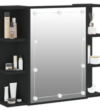 Spiegelschrank mit LED Schwarz 70x16,5x60 cm