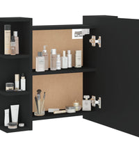 Spiegelschrank mit LED Schwarz 70x16,5x60 cm