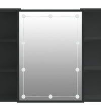Spiegelschrank mit LED Schwarz 70x16,5x60 cm