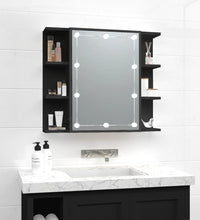 Spiegelschrank mit LED Schwarz 70x16,5x60 cm