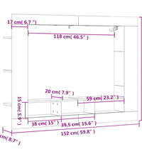 TV-Schrank Weiß 152x22x113 cm Holzwerkstoff