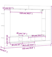 TV-Schrank Betongrau 152x22x113 cm Holzwerkstoff