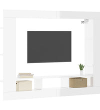 TV-Schrank Hochglanz-Weiß 152x22x113 cm Holzwerkstoff