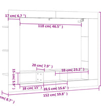 TV-Schrank Grau Sonoma 152x22x113 cm Holzwerkstoff