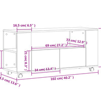 TV-Schrank Weiß 102x34,5x43 cm Holzwerkstoff