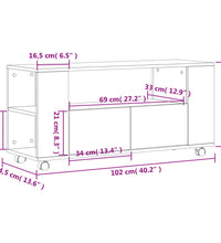 TV-Schrank Hochglanz-Weiß 102x34,5x43 cm Holzwerkstoff