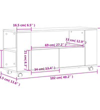 TV-Schrank Braun Eichen-Optik 102x34,5x43 cm Holzwerkstoff