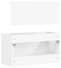 Badschrank mit Spiegel Weiß Holzwerkstoff