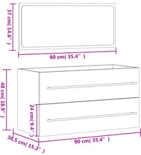 Badschrank mit Spiegel Schwarz Holzwerkstoff