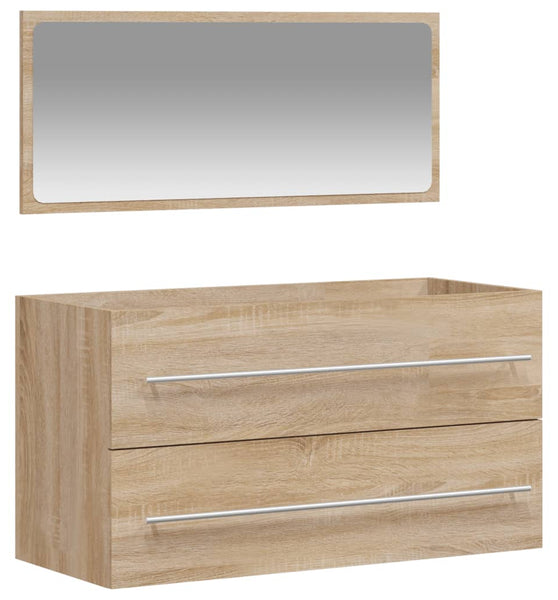 Badschrank mit Spiegel Sonoma-Eiche Holzwerkstoff